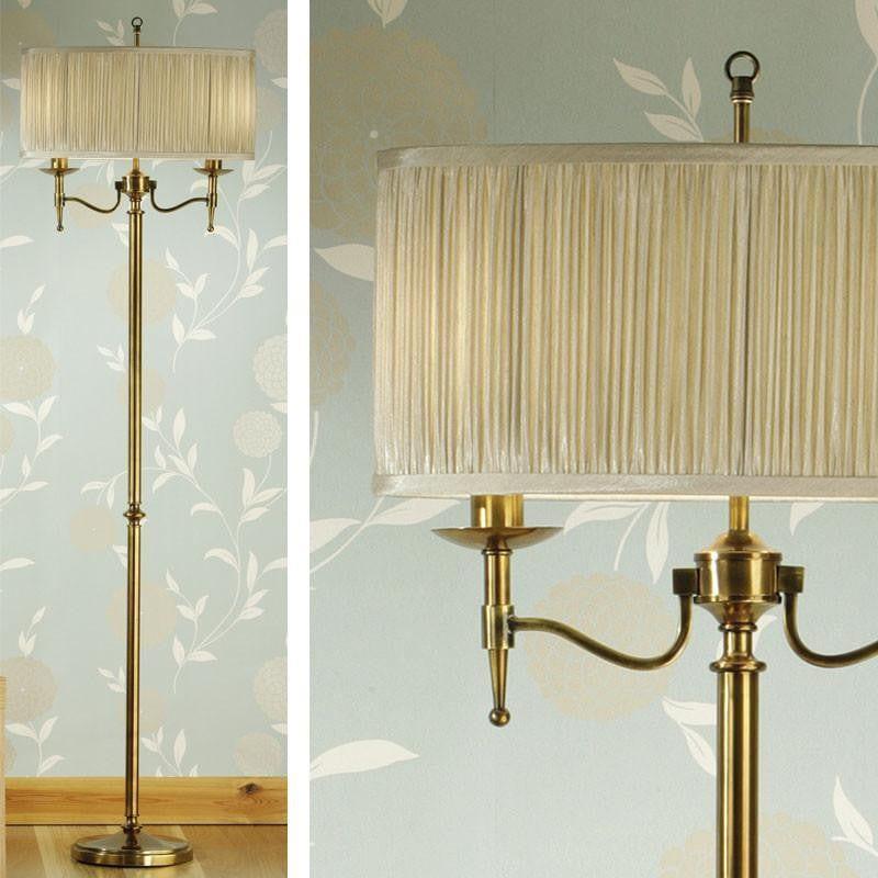 Traditional Floor Lamps - Stanford Antique Brass Floor Lamp 63620
