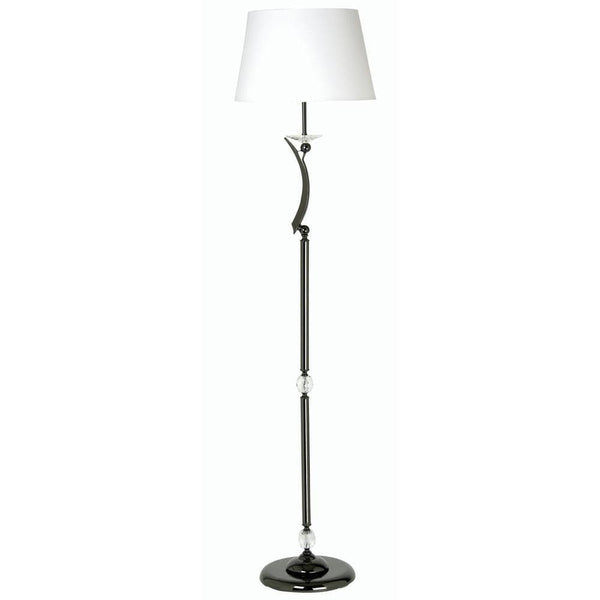 Traditional Floor Lamps - Wroxton Cast Brass Floor Lamp With Titanium Plate 708 FL TI