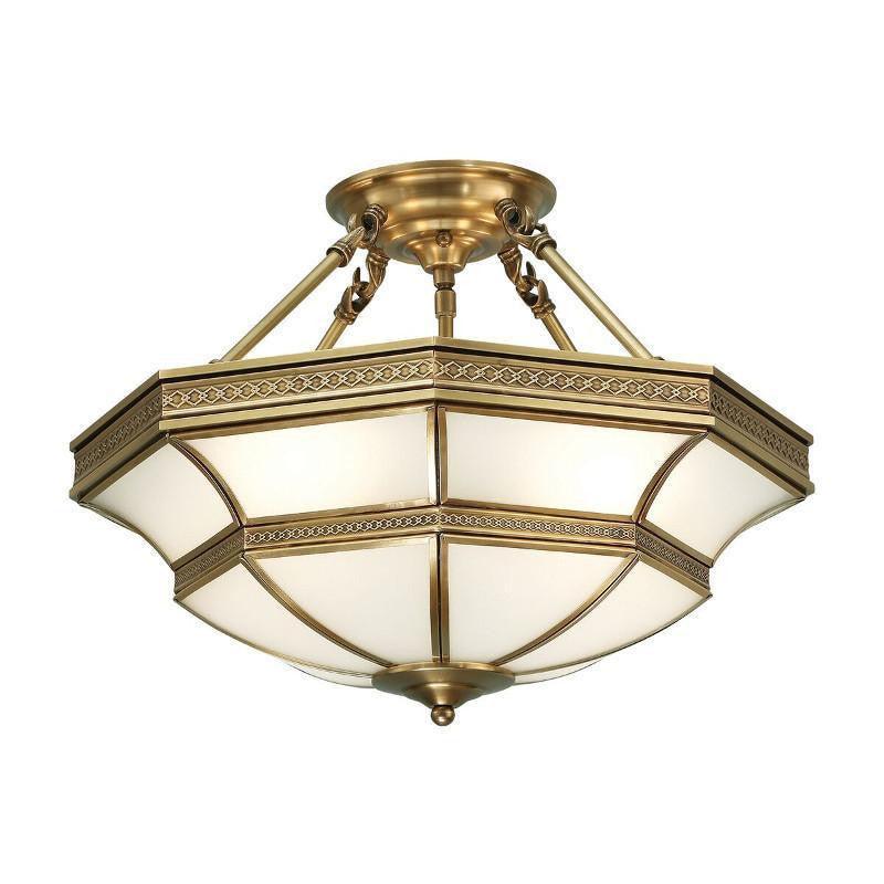 Traditional Flush & Semi Flush Ceiling Lights - Balfour Antique Brass 4 Light Semi Flush Ceiling Light SN02P47