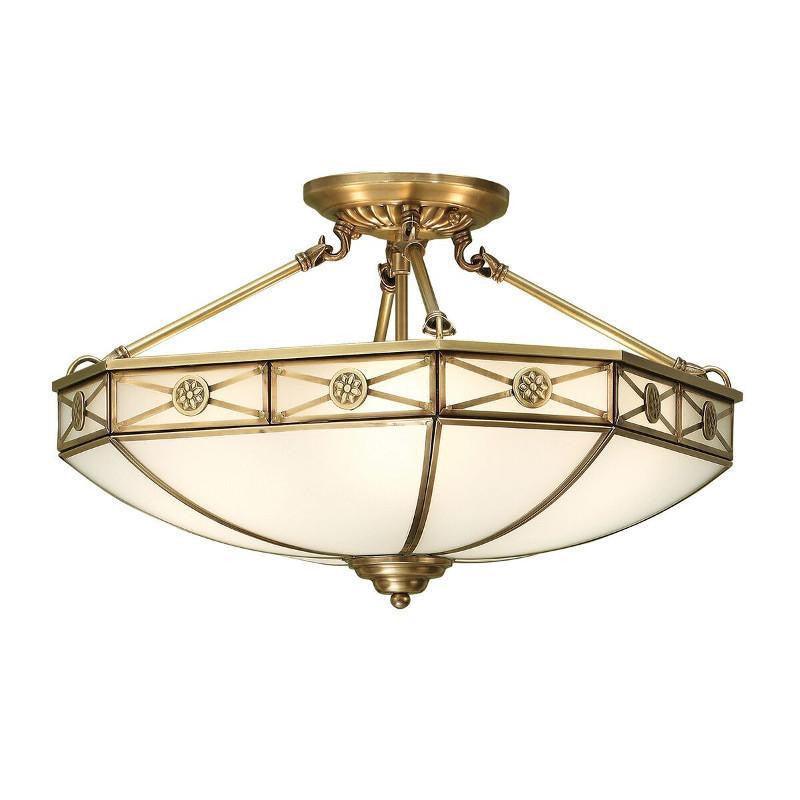 Traditional Flush & Semi Flush Ceiling Lights - Bannerman Antique Brass 4 Light Semi-Flush Ceiling Light SN04P50