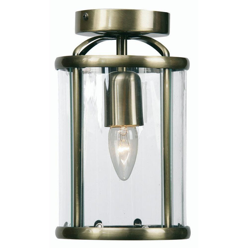 Traditional Flush & Semi Flush Ceiling Lights - Fern Antique Brass Finish Flush Light 351 FL AB