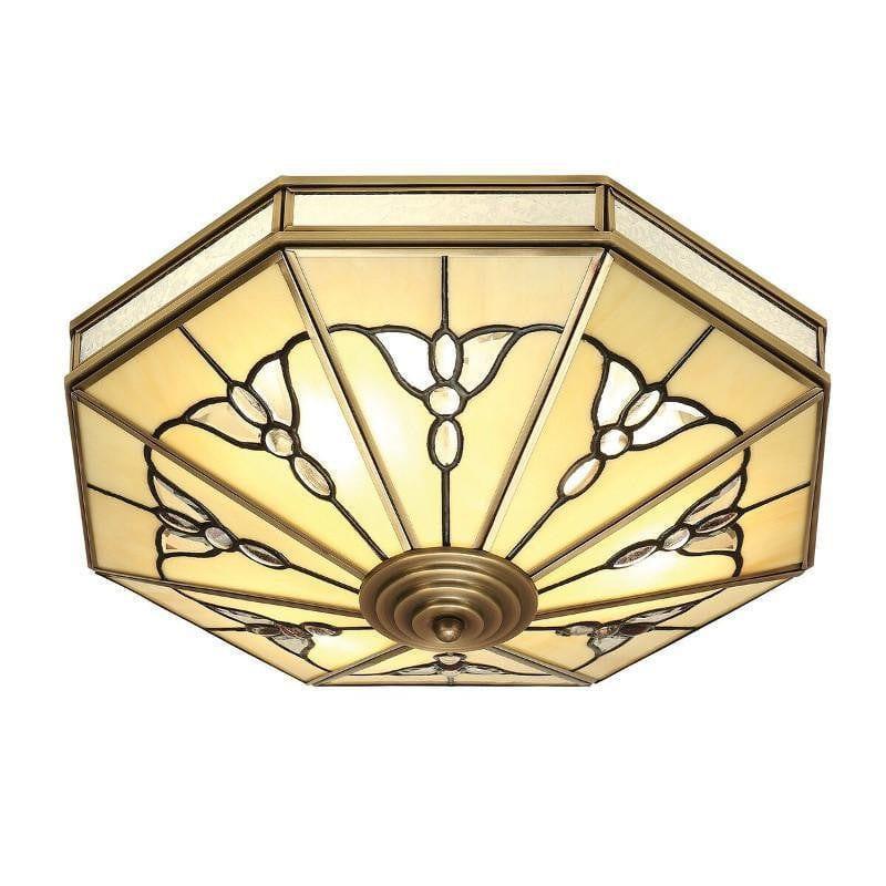 Traditional Flush & Semi Flush Ceiling Lights - Gladstone Antique Brass 4 Light Flush Ceiling Light SN03FL46