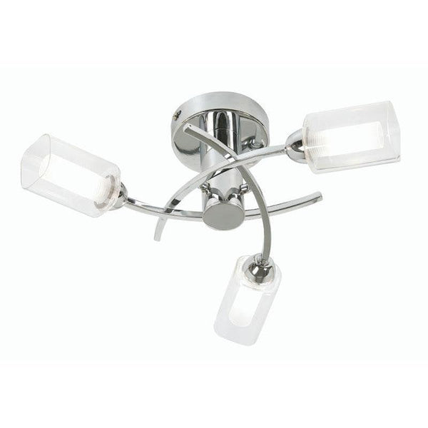 Traditional Flush & Semi Flush Ceiling Lights - Ofira 3 Light Chrome Flush Ceiling Light 2710/3 CH