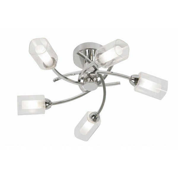 Traditional Flush & Semi Flush Ceiling Lights - Ofira 5 Light Chrome Flush Ceiling Light 2710/5 CH