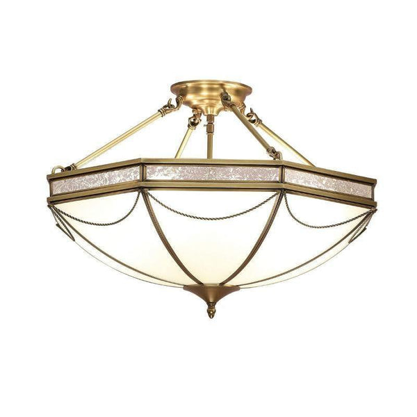 Traditional Flush & Semi Flush Ceiling Lights - Russell Antique Brass Finish 3 Light Semi-Flush Ceiling Light SN01P43