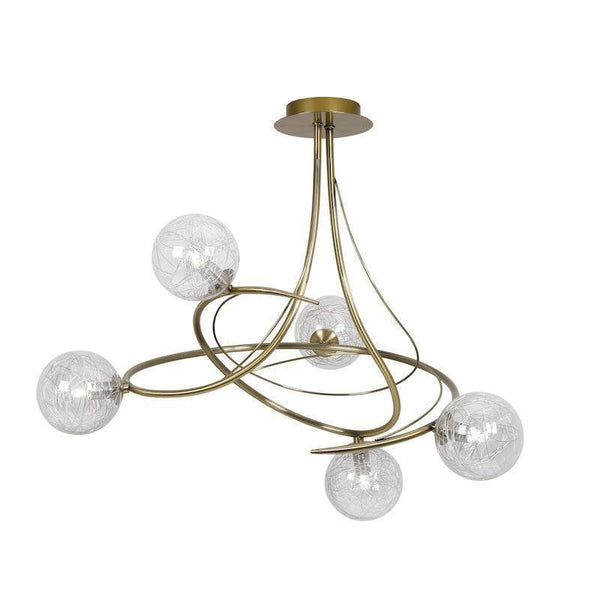Traditional Flush & Semi Flush Ceiling Lights - Tabia 5 Light Antique Brass Semi Flush Ceiling Light 1515/5 AB