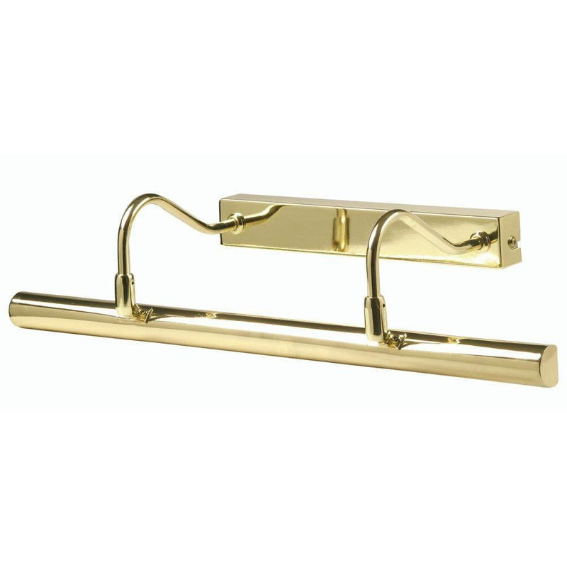 Traditional Picture Lights - Double Arm Polished Brass Finish Picture Light PL G9D PB By Oaks Lighting