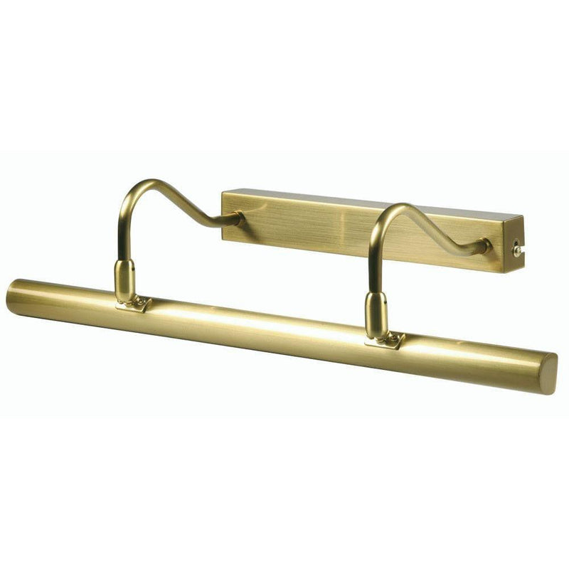 Traditional Picture Lights - Double Arm Satin Brass Finish Picture Light PL G9D SB By Oaks Lighting