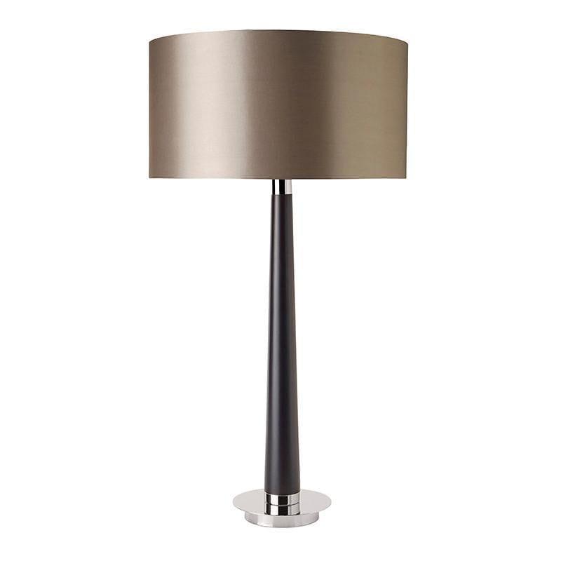 Endon Corvina Walnut Effect Wood Table Lamp With Shade 1