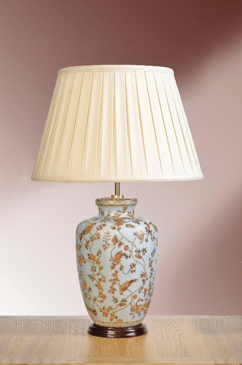 Elstead Gold Birds & Berries Ceramic Table Lamp room shot