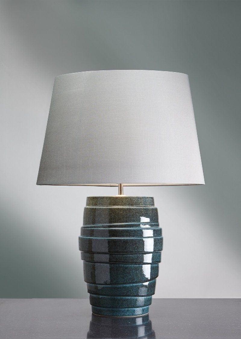 neptune blue ceramic table lamp livign room photo
