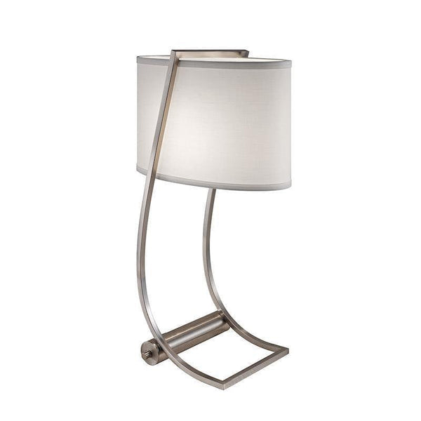 Feiss Lex Brushed Steel Desk Lamp With White Shade 1