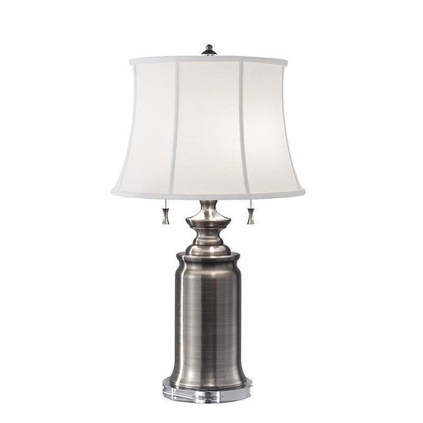 Feiss Stateroom Switched Nickel Table Lamp With White Shade 1
