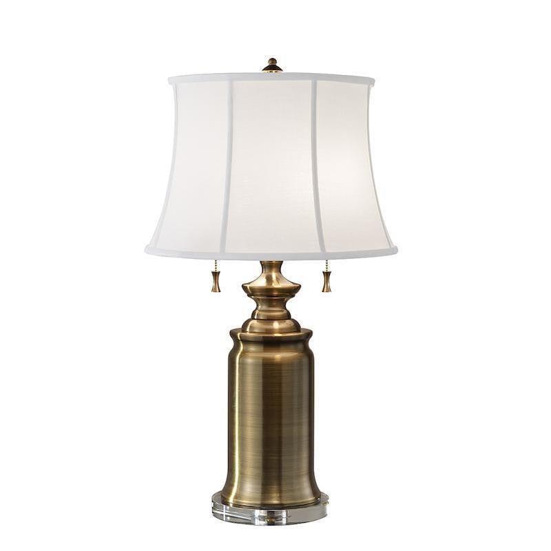 Feiss Stateroom Brass Table Lamp With White Shade 1
