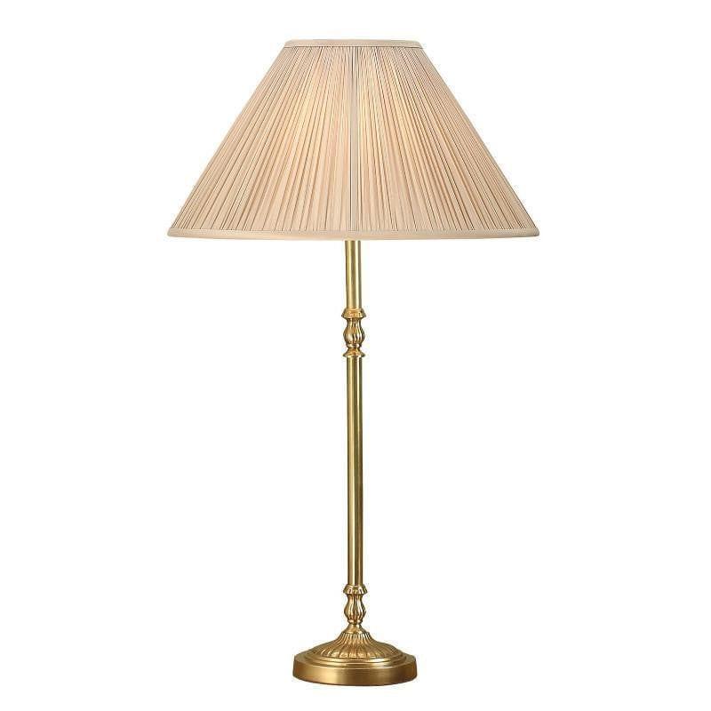 Fitzroy Solid Brass Table Lamp With Beige Shade 1