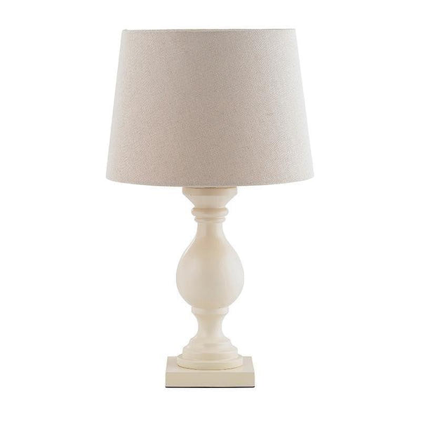 Marsham Ivory Painted Wood And Ivory Faux Linen Table Lamp 1