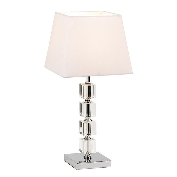 Endon Murford Clear Acrylic Table Lamp With White Shade 1