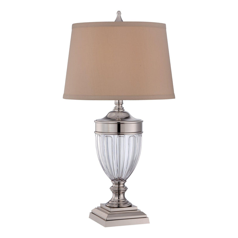 Quoizel Dennison Glass and Polished Nickel Table Lamp 1