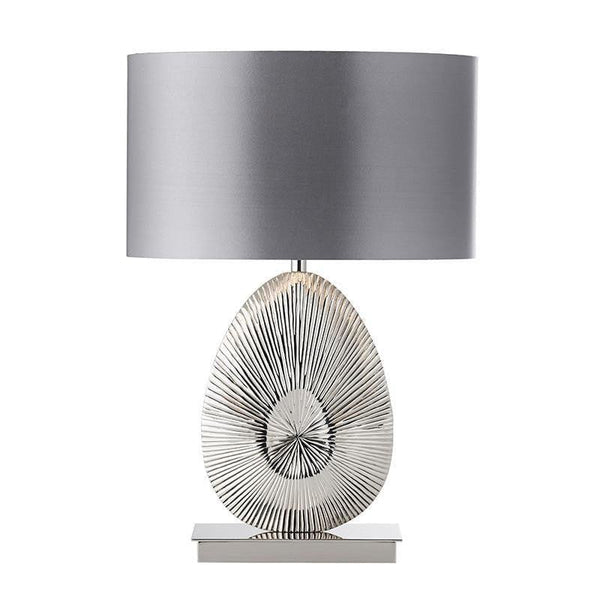 Endon  Simeto Nickel Table Lamp With Grey Shade 1