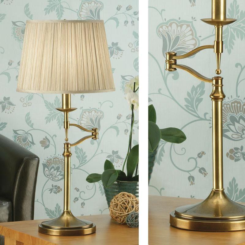 Stanford Antique Brass Finish Swing Arm Table Lamp 1