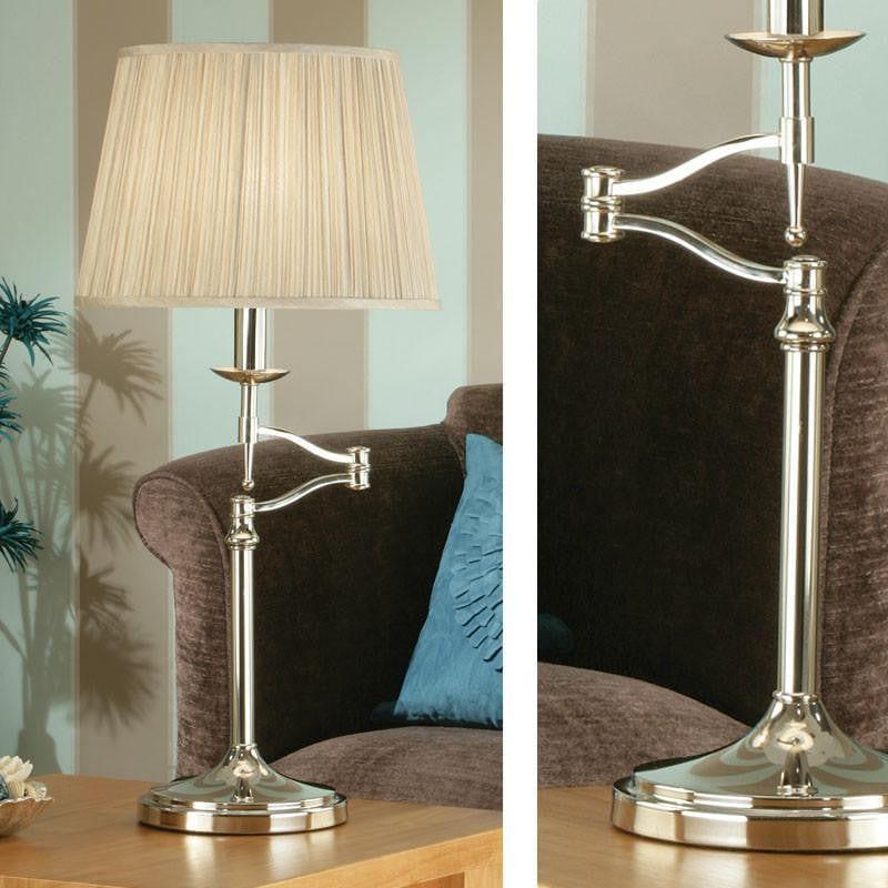 Stanford Polished Nickel Finish Swing Arm Table Lamp 1