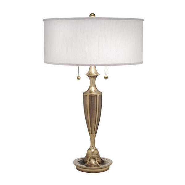 Stiffel Gatsby Brass Table Lamp With Off-White Shade 1