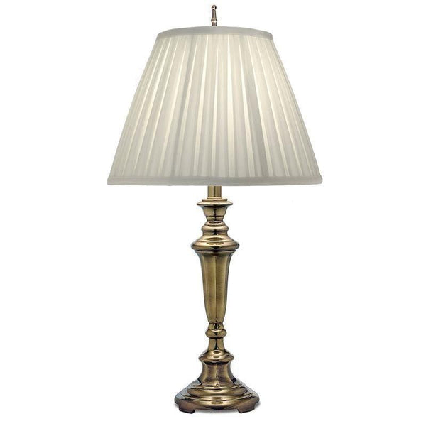 Stiffel Roosevelt Zinc Table Lamp With Oyster Shade 1