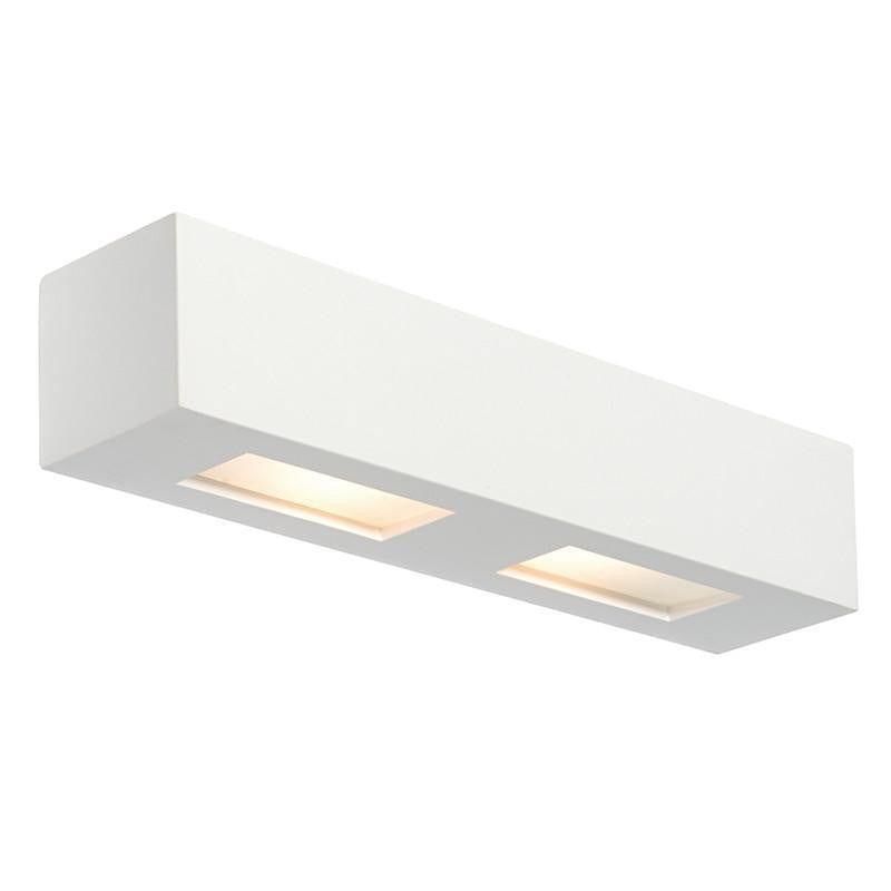 Traditional Wall Lights - Box White Plaster And Frosted Glass Wall Light 10400