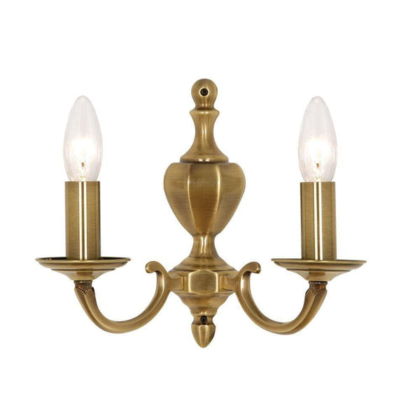 Traditional Wall Lights - Carter Cast Brass Double Wall Light 735-2 AB