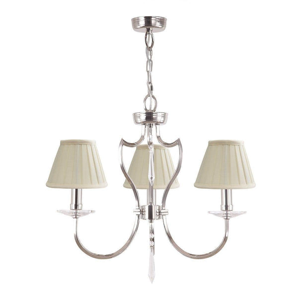 Traditional Wall Lights - Elstead Pimlico Polished Nickel 3lt Chandelier Ceiling Light PM3 PN