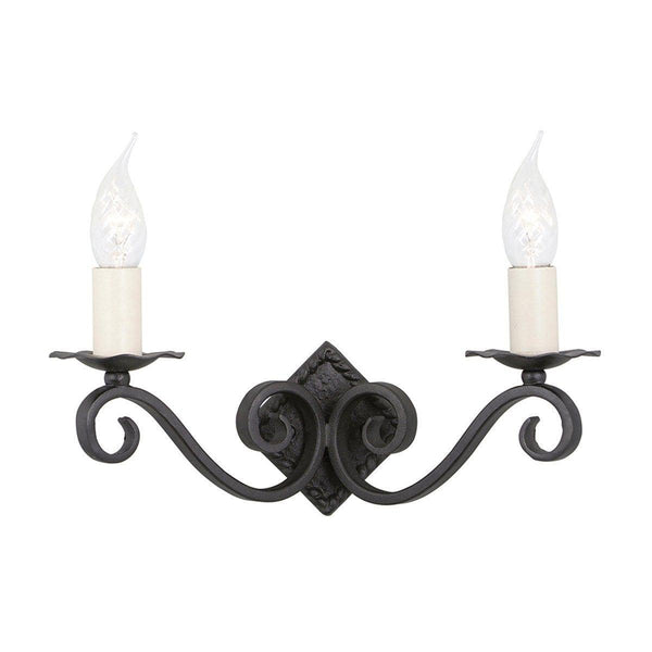 Traditional Wall Lights - Elstead Rectory 2It Wall Light RY2A BLACK