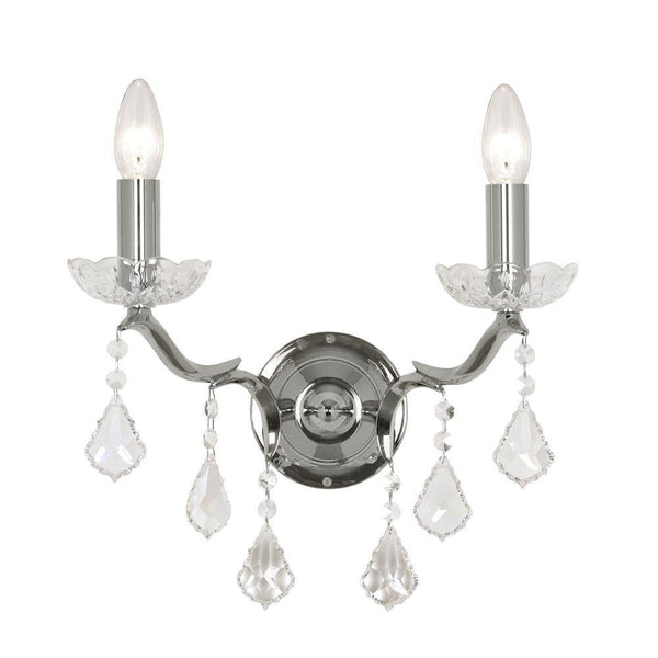 Traditional Wall Lights - Isabella Cast Brass Double Wall Light With chrome Plate 173/2 CH