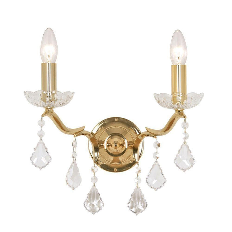 Traditional Wall Lights - Isabella Cast Brass Double Wall Light With Gold Plate 173/2 GO