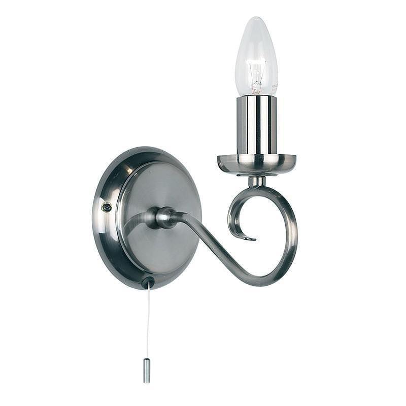 Traditional Wall Lights - Trafford Antique Silver Single Arm Wall Light