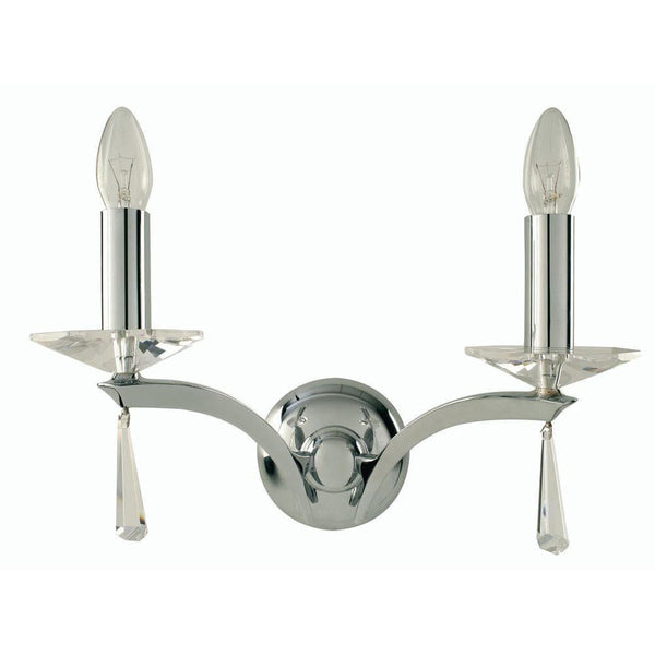 Traditional Wall Lights - Wroxton Cast Brass Double Wall Light With chrome Plate 708/2 CH