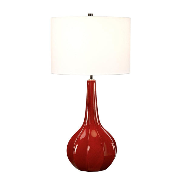 Upton Large Red Ceramic Table Lamp