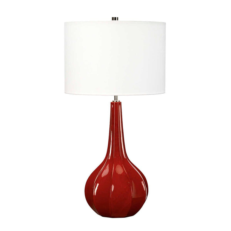 Upton Large Red Ceramic Table Lamp unlit