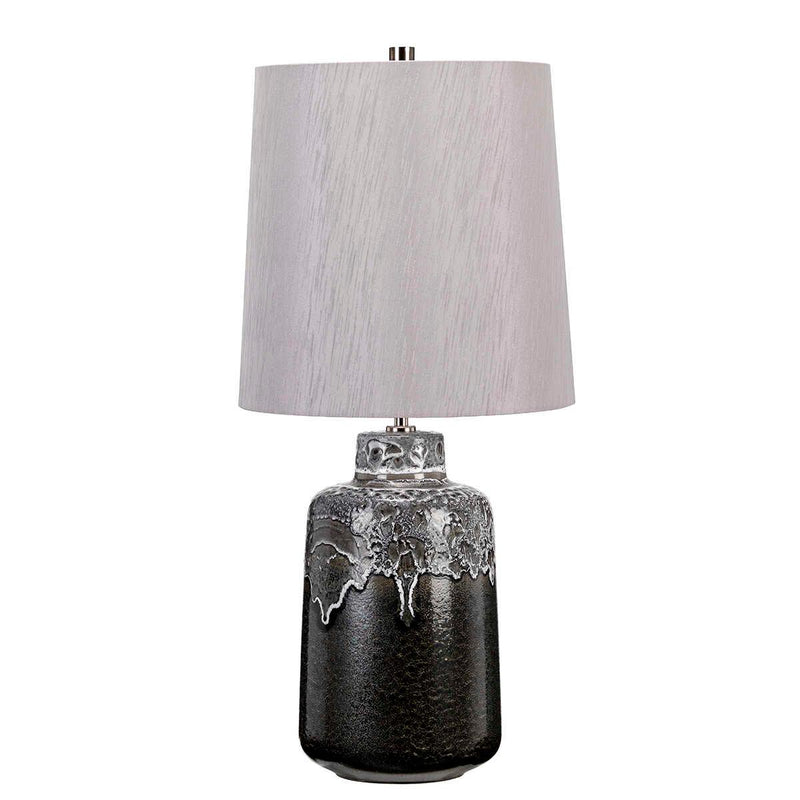Woolwich Graphite & White Glazed Ceramic Table Lamp  unlit