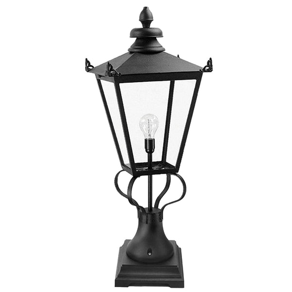Wilmslow 1 Light Black Outdoor Pedestal Lantern Elstead
